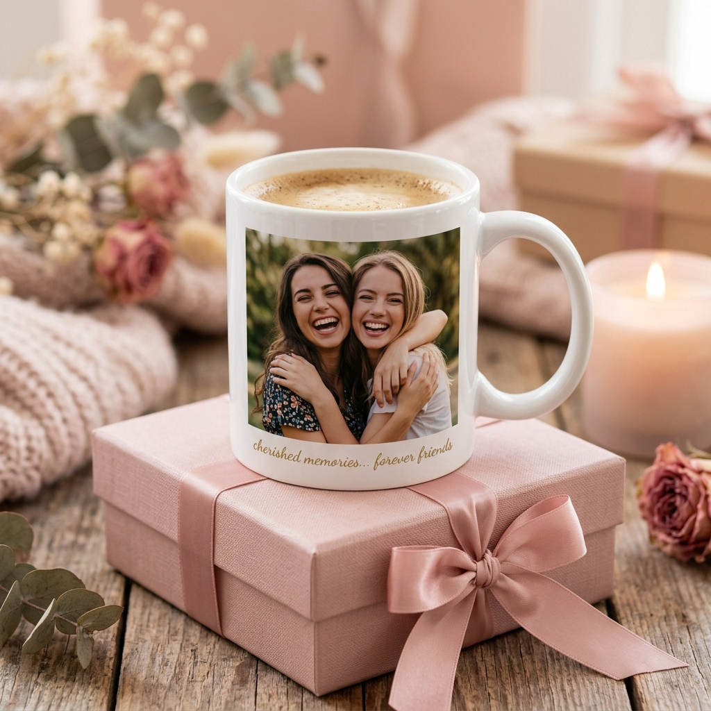Personalised Photo Mug - customized ceramic coffee mug with keepsake photo