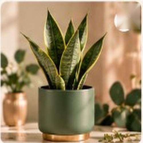 Sansevieria Snake Plant in minimalist planter